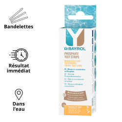 Phosphate Test Strips Bandelettes de test pour la détermination de la concentration de phosphates pour piscine BAYROL Phosphate Test Strips Bandelettes de test pour la détermination de la concentration de phosphates pour piscine BAYROL