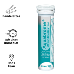 Aquabrome QuickTest Bandelettes pH/Br/TAC d'analyse d'eau pour piscine BAYROL