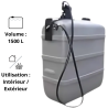 Cuve fioul polyéthylène double paroi 1500 litres avec compteur Charot