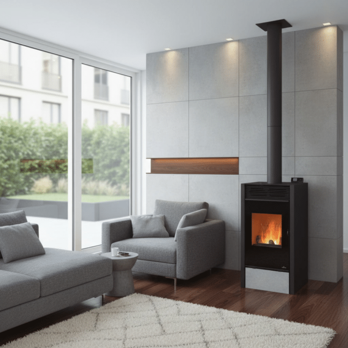 Poêle mixte bois et granulés Hybrid 11 kW Bronpi