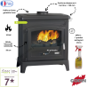 Poêle à bois GODIN Fonteval Anthracite 10 kW
