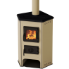Poêle à bois 6,1 kW Nora Angle MBS avec plaque de cuisson