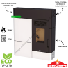 Poêle à granulés pellets extraplat Clara 12.4 Kw Bronpi