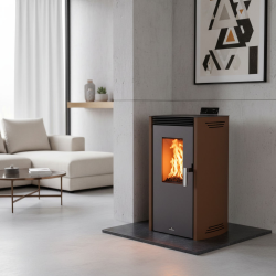 Poêle à granulés pellets NOA 11,7 KW avec accumulateur chaleur fonte Bronpi