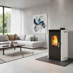 Poêle à granulés pellets NOA 11,7 KW avec accumulateur chaleur fonte Bronpi