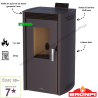 Poêle à granulés pellets NOA 11,7 KW avec accumulateur chaleur fonte Bronpi