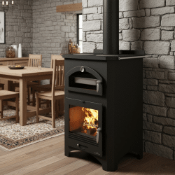Poêle à bois avec four + plaques de cuisson Monza BRONPI