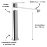 MITIGEUR LAVABO PROJECT CHROME OU NOIR TRES