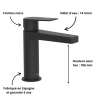 MITIGEUR LAVABO PROJECT CHROME OU NOIR TRES