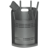 Serviteur de cheminée avec 4 accessoires Helmar Edilinox
