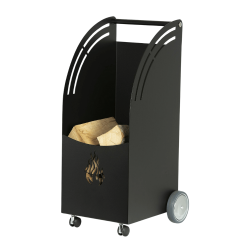 Porte-bûches à roulettes Brenor Noir Edilinox