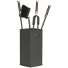 Serviteur de cheminée avec 4 accessoires Galvik Edilinox