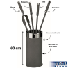 Serviteur de cheminée avec 4 accessoires Herlin Edilinox