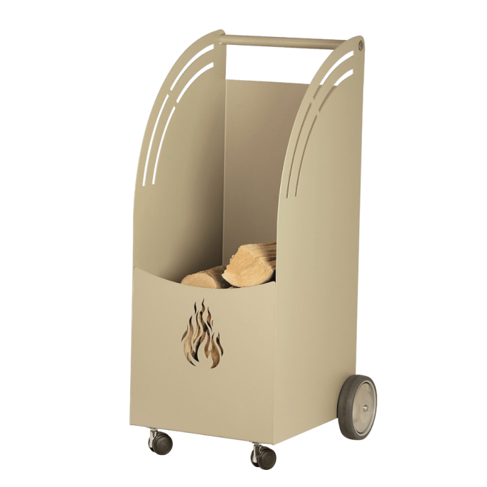 Porte-bûches à roulettes Brenor Edilinox - Coloris Beige