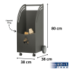Porte-bûches à roulettes Brenor Edilinox - Coloris Anthracite