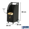 Porte-bûches à roulettes Brenor Noir Edilinox