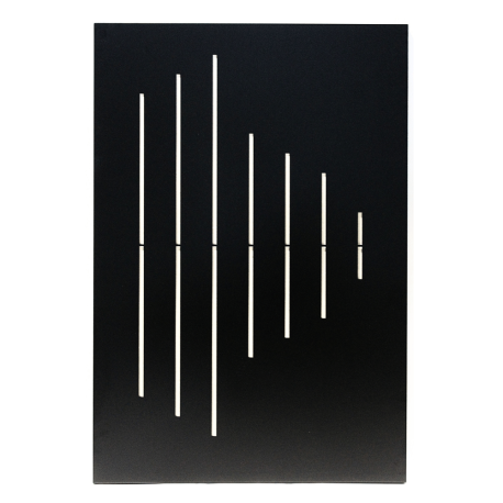 Plaque de protection murale verticale déco traits acier 80 x 120 cm Gavrel Edilinox