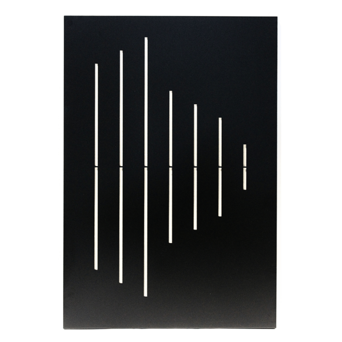 Plaque de protection murale verticale déco traits acier 80 x 120 cm Gavrel Edilinox