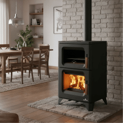 Poêle à bois avec four + plaque de cuisson Hilton-C Bronpi