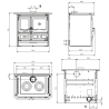 Cuisinière à bois Rosa L 5.0 Steel 9,5 kW Nordica