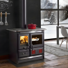 Cuisinière à bois Rosa L 5.0 Steel 9,5 kW Nordica