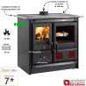 Cuisinière à bois Rosa L 5.0 Steel 9,5 kW Nordica