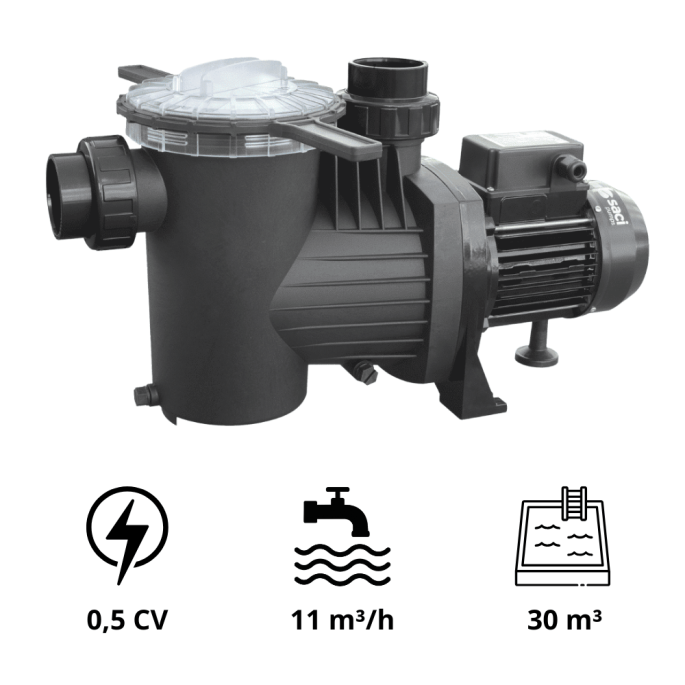 Pompe de Piscine SACI POOL Type WINNER 100 M Mono 0,75 kW BOSTA