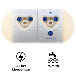 Bambo 2 pour nage à contre courant Uwe version inox PIEZO avec lumières 3,5 kW Triphasé Bambo 2 pour nage à contre courant Uwe version inox PIEZO avec lumières 3,5 kW Triphasé