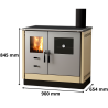 Cuisinière à bois 9.9 kW Kara Inox MBS