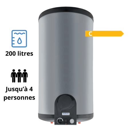 Chauffe eau électrique 200 litres mural Hydrinox 200 M Domusa