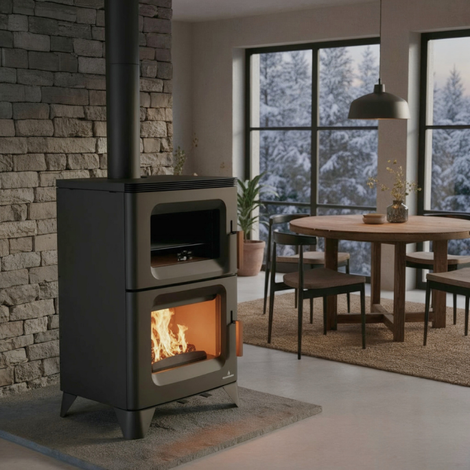 Poêle à bois avec four Hilton-H Bronpi