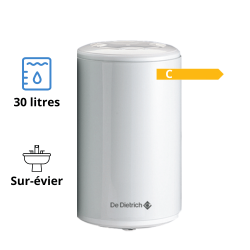 Chauffe-eau électrique COR-EMAIL Bloc 30 L sur évier De Dietrich