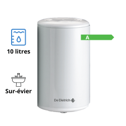 Chauffe-eau électrique COR-EMAIL Bloc 10 L sur évier De Dietrich