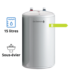 Chauffe-eau électrique COR-EMAIL Bloc 10 ou 15 L sous évier De Dietrich Chauffe-eau électrique COR-EMAIL Bloc 10 ou 15 L sous évier De Dietrich