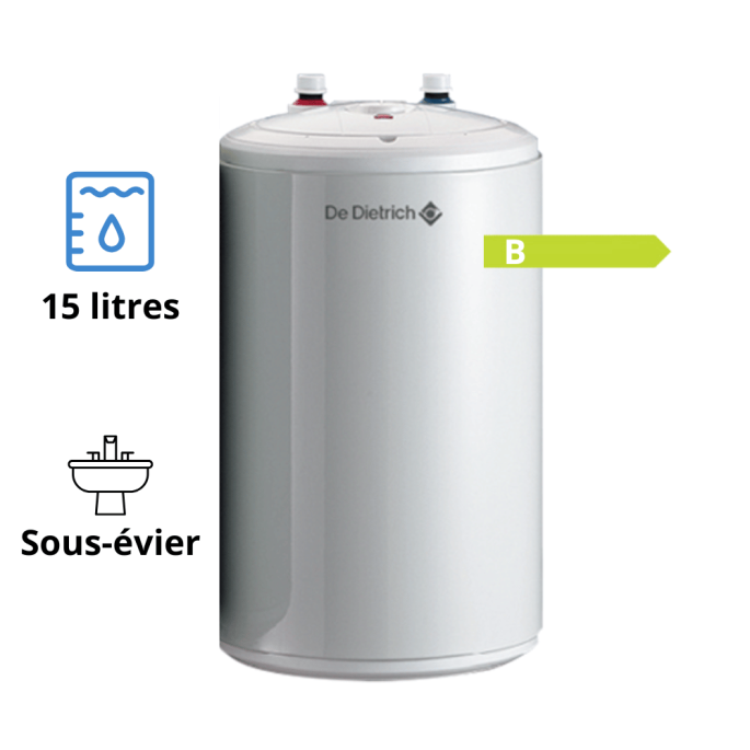 Chauffe-eau électrique COR-EMAIL Bloc 10 ou 15 L sous évier De Dietrich