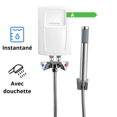 Chauffe eau électrique Instantané avec kit douchette EPS2.P Kospel