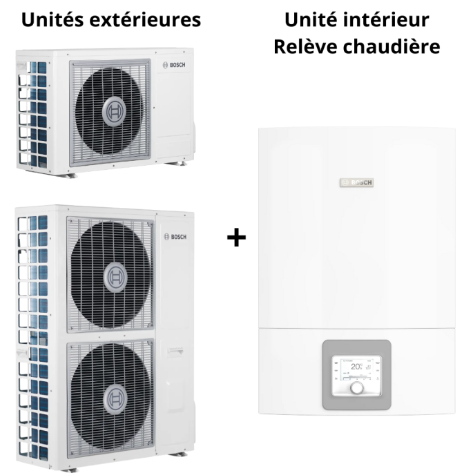 Pompe à chaleur aérothermique (air/eau) Compress 3400 AWS Bosch + relève chaudière