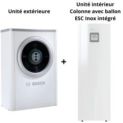 Pompe à chaleur aérothermique (air/eau) Compress 7000 AW + colonne avec ballon ESC inox intégré Pompe à chaleur aérothermique (air/eau) Compress 7000 AW + colonne avec ballon ESC inox intégré