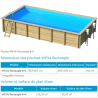 Piscine hors-sol / semi-enterrée / enterrée en bois Rectangulaire WEVA 8 x 4 BWT