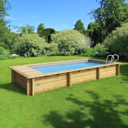 Piscine bois Urbaine 6 x 2.5 m avec volet de couverture électrique - BWT