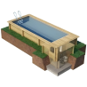 Piscine bois urbaine 6 x 2.5 m avec couverture électrique | BWT