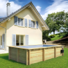 Piscine bois urbaine 6 x 2.5 m avec couverture électrique | BWT