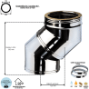 Kit conduit double paroi isolé avec dévoiement sortie toiture Ediliso25 Edilinox