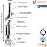 Kit conduit double paroi isolé avec dévoiement sortie toiture Ediliso25 Edilinox