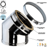 Kit conduit double paroi isolé avec dévoiement sortie toiture Ediliso25 Edilinox