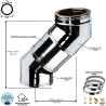 Kit conduit double paroi isolé avec dévoiement sortie toiture Ediliso25 Edilinox