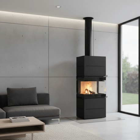 Poêle à bois Scandinavian 65 BH A.Caminetti - Coloris Noir