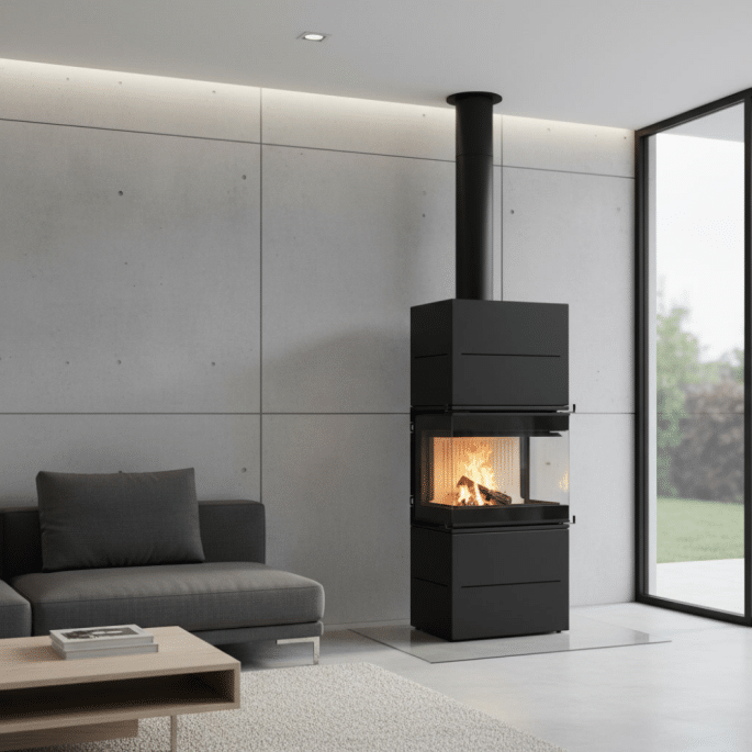 Poêle à bois Scandinavian 65 BH A.Caminetti - Coloris Noir