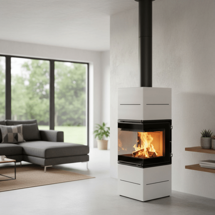 Poêle à bois Scandinavian 65 WH A.Caminetti - Coloris Blanc