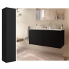 Meuble de salle de bain 120 cm avec colonne - Couleur Noir mat